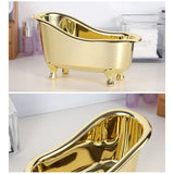 Golden Bathtub Cosmetic Organizer Box