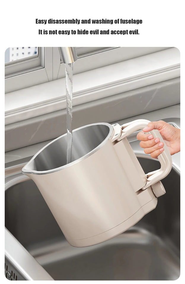Folding Electric Kettle 220V – 304 Stainless Steel Portable Water & Noodle Cooker