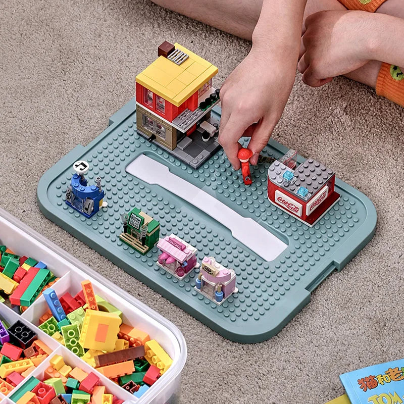 Kids Building Blocks Storage Box – Stackable Organizer Case with Handle