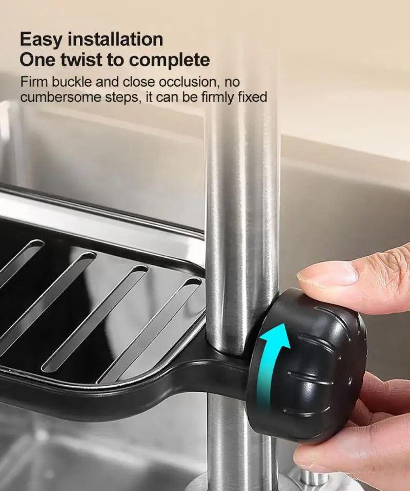 Stainless Steel Faucet Shelf – Sink Storage Rack & Towel Holder