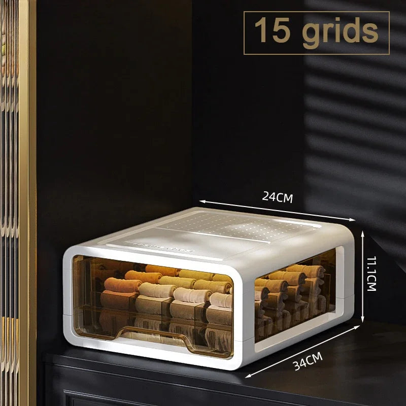 Clear Stackable Underwear Organizer Drawer – Thickened Transparent Clothing Storage Box