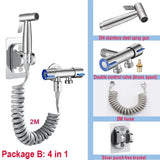 Brushed Stainless Steel Handheld Bidet Sprayer Set – Single Cold Water Faucet