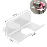 No-Drill Wall Hair Dryer Holder – Bathroom Shelf with Storage Box & Blower Stand