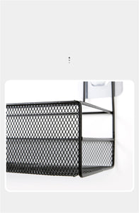 Punch-Free Bathroom Wall Storage Rack – Self-Adhesive Iron Mesh Shelf