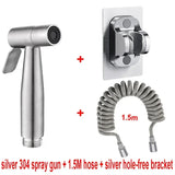 Brushed Stainless Steel Handheld Bidet Sprayer Set – Single Cold Water Faucet