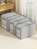 Gray Clothes & Quilt Storage Bag – Waterproof Wardrobe Organizer with Transparent Window
