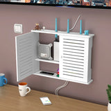 Wireless WiFi router storage box, wall-mounted plug board bracket and cable organizer for home décor and living room

